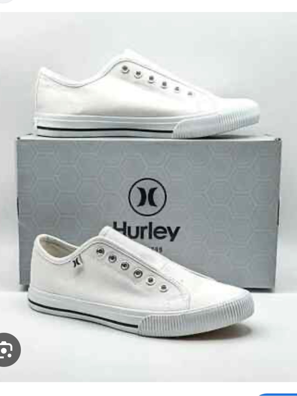 Hurley White Slip-On Canvas Sneakers